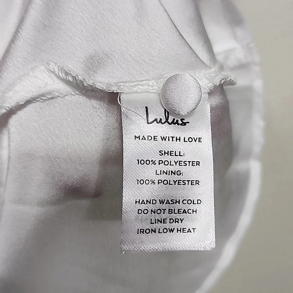 Lulu's Halter White Satin Halter Neck Twist-Front Maxi Dress Wedding Bridal - Picture 14 of 14